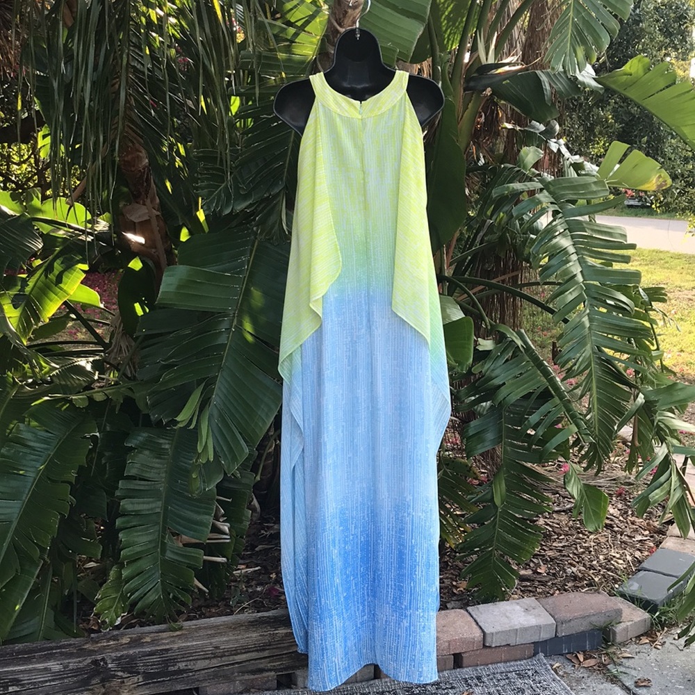 Badgley Mishka ombre chiffon halter look gown - Picture 5 of 9